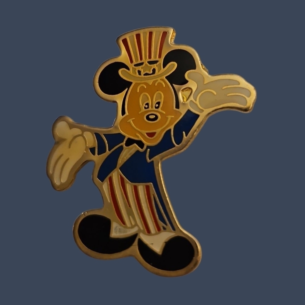3/$30 Vtg EASTMEN KODAK 1989 Patriotic Mickey Mouse Lapel Hat Pin